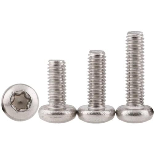 Torx pan round head screw GB2672 A2 Stainless steel 304 M2 M2.5 M3 M4 M5 M6 Six lobe pan head torx machine security screw screws