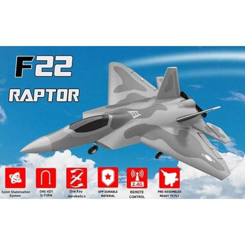 VOLANTEXRC 2.4Ghz 4-CH Remote Control Jet F22 with Xpilot Stabilizer System One Key Aerobatic Perfect for Beginners (761-7) RTF