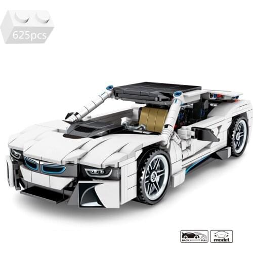 High-tech Expert Super Racing Car Building Blocks Speed Champions Sports Pull Back Vehicle Model Kit Bricks Toys For Children
