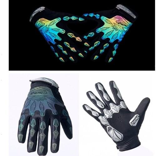 Weimostar Non-Slip Breathable Reflective at night Ciclismo Bike Bicycle Motorcycle safe Cycling Reflective Full Finger Gloves