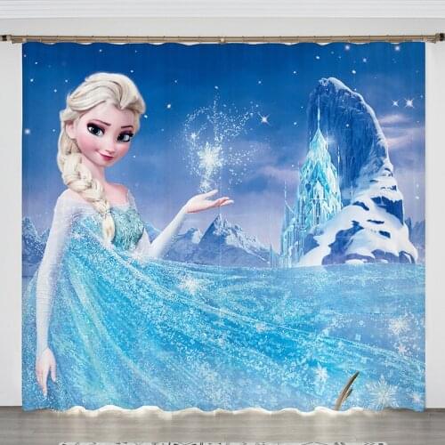 Disney curtain cartoon Frozen Elsa Anna blackout curtain custom girl birthday gift childrens bedroom girl room curtain tapestry