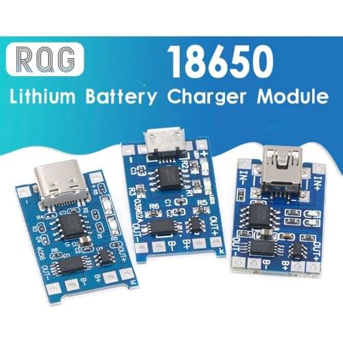 1PCS 5V 1A Micro USB 18650 type-c Lithium Battery Charging Board Charger Module+Protection Dual Functions TP4056 18650