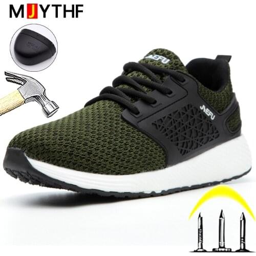 MJYTHF Work Safety Shoes Men Lightweight Work Shoes Sneakers For Men Women Protective Shoes Anti-smash Anti-puncture Boots Men