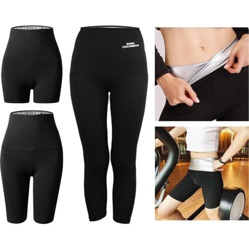Women Sauna Pants Shorts Jogger Leggings Sweatpants Weight Loss Workout Training Yoga Leggings 3 Types X-Large