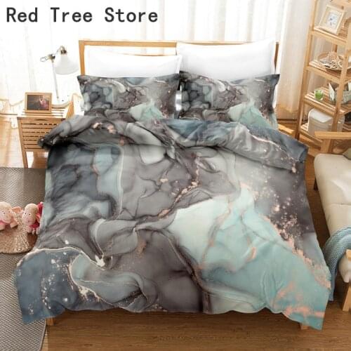 Quicksand Marble Pattern Colorful Print Bedding Set Luxury Couple Design Queen King Duvet Cover Sets 2/3pcs Microfiber Bed Linen
