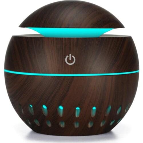 130ml USB Aroma Diffuser Ultrasonic Cool Mist Humidifier Air Purifier with 7 Color LED Change Night light for Office or Home