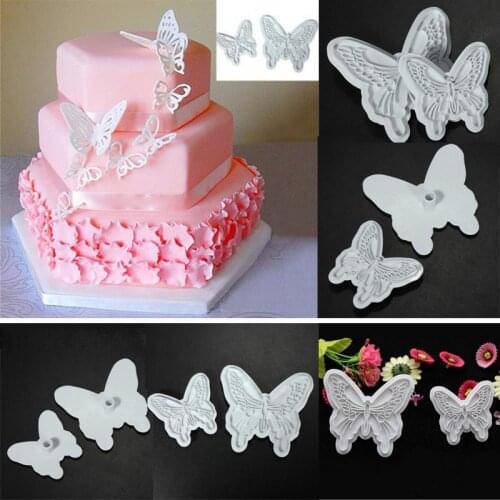 2Pcs/Set Butterfly Flower Cookies Cutter DIY Chocolate Cake Biscuit Baking Mold Sugar Craft Pastry Decor Paste Kitchen Tool