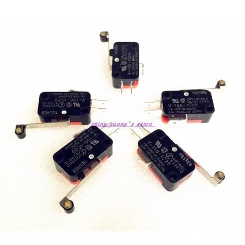 20pcs/Lot V-156-1C25 Roller Lever Arm Momentary Micro Limit Switch 15A 250VAC SPDT NO NC Snap Action Brand New