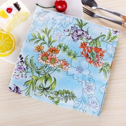 20Pcs/lot Decoupage Sevilletas Color Printed Napkins Creative Blue Red Flower Wedding Party Paper Dinner Table Tissue Decoration