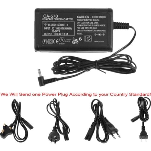 Compact Power Adapter for Canon LEGRIA FS20 FS21 FS22 FS36 FS37 FS46 HF20 HF21 HF200 HV40 Digital Video Camcorder