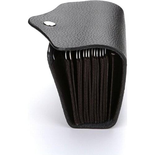 Antimagnetic RFID Womens Creative Wallet Genuine Leather Card Bag Card Holder Double Buckle Wallet Zip Coin Purse