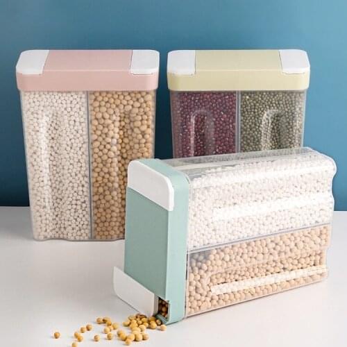 Grain Food Storage Jars Plastic Transparent Eco Friendly Cookie Cereal Sealed Storage Jar Home Rangement Kitchen Items DG50PG