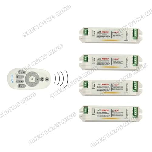 Free Shipping 1pcs RF Wireless Touch Panel Remote + 4pcs DC12-24V 12A LED color temperature controller for LED Light,5set/lot
