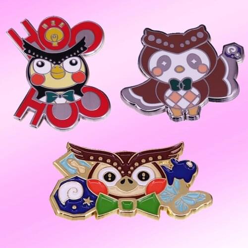 Cartoons Blathers Crossing New Horizons Owl Brooch Pins Enamel Metal Badges Lapel Pin Brooches Jackets Jeans Fashion Accessories