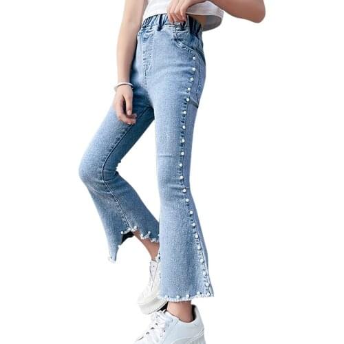 Girls Jeans Pearls Childrens Jeans For Girls Casual Style Childrens Jeans For Girl Summer Childrens Jeans Clothes 6 8 10 12 1