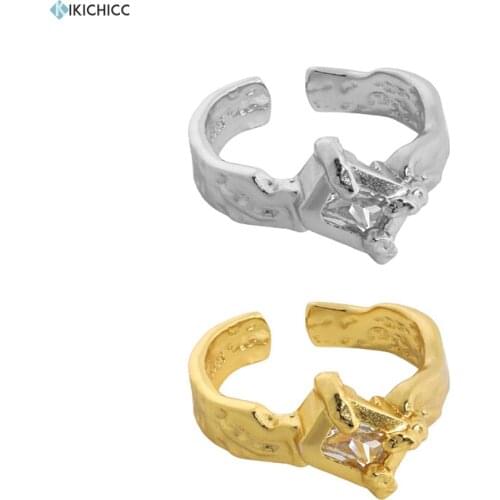 KIKICHICC 925 Sterling Silver Gold Large Thick Resizable Rings Adjustable Ring Fine Jewelry Round Luxury Jewels Wedding Party