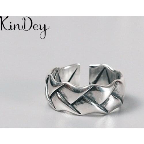 Kindey Retro Silver Color Geometric Irregular Rings For Women Bridal Engagement Party Antique Rings Wholesale