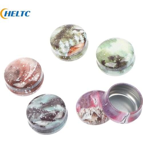 Mini Elegant Flower Tin Box DIY Candle Jar Balm Round Empty Iron Box Portable Lipstick Zipper Cream Storage Box