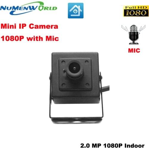 Mini IP camera 1080P 2.0MP with 2.8mm wide lens HD network camera built in microphone CCTV Security Video camera for Indoor use