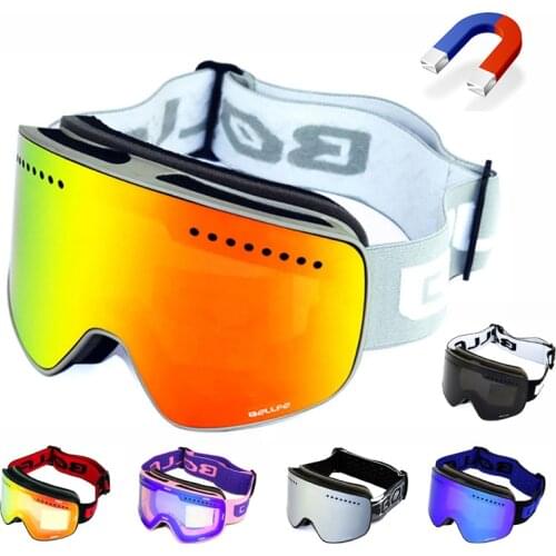 Motorcycle Goggles Magnetic Double Layer Polarized Lens Skiing Anti-fog UV400 Ski Goggles Men Women Ski Glasses
