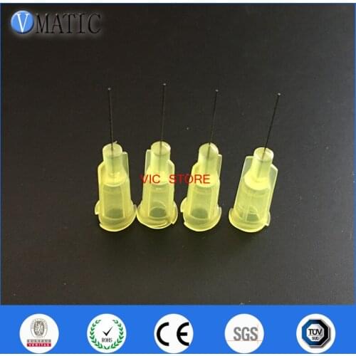 Free Shipping Non Sterilized 100Pcs 32G 0.5'' Yellow Color Dispensing Gun Needle Tip 1/2 Inch