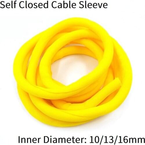 Cable Sleeve 10mm 13mm 16mm PET Braided Expandable Cable Management Self Closing Loom Split Pipe Wire Wrap Protection Yellow