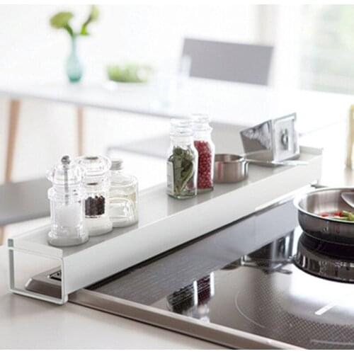 Shelf for Kitchen Stove-Kitchen Storage Solution with Zero Installation-Iron-17.1 inch-.30 inch Length