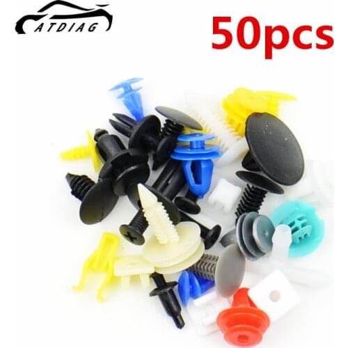 50pcs Mixed Auto Fastener Car Bumper Clips Retainer Car Fastener Rivet Door Panel Liner for All Car