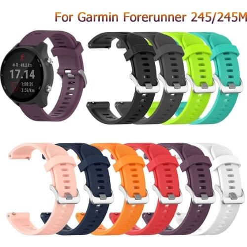 For Garmin 245 Strap Official Button Silicone Watch Band Sports Strap For Forerunner 245M/645/Vivoactive 3/Venu/Venu SQ Bracelet
