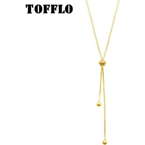 TOFFLO Stainless Steel Jewelry Three Dimensional Round Snake Necklace With Lala Buckle Female Fashion Fhain BSP554