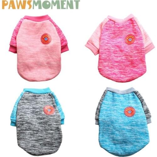 2018 Spring Autumn Pet Dog Clothes for Dogs Warm Thick Tshirt Soft Comfortable Dog Sweater for Cat Small Dogs XS-L