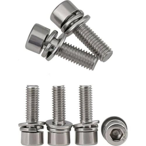 304M2.5M4M5 cylindrical head hexagon socket screw with flat washer/spring washer