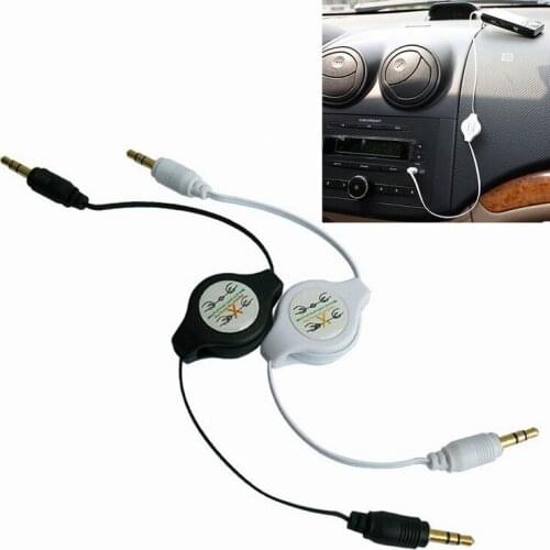 High quality 3.5mm to 3.5mm Male Audio Cable 3.5mm Retractable Aux Extension Cable Gold Auxiliary Black Aux Cable