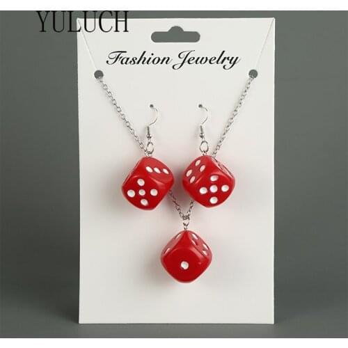 YULUCH Girls resin dice pendant necklace set woman simple and elegant accessories womEn multicolor accessories necklace woman