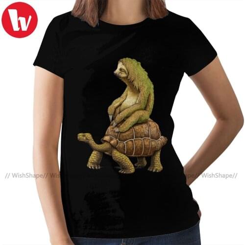 Sloth T-Shirt Speed Is Relative T Shirt Summer Black Women tshirt Short Sleeve XXL O Neck Ladies Tee Shirt