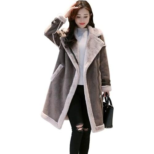 Winter coat women gray M-3XL plus size loose 2020 new Korean fashion long sleeve add wool thick warmth parkas feminina JD919