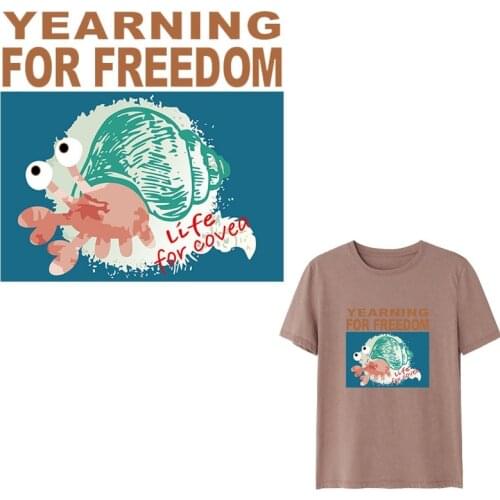 1PCS Snail Animal Iron On Transfer for Jacket T-shirt Stickers for Clothes Accessory DIY Printing Thermal Heat Transfer Patches