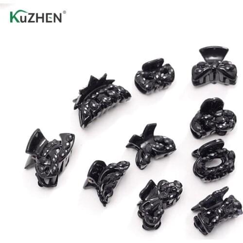 10pcs/Bag Black Multicolor Hair Clips Clipper Clip Barrettes Plastic Hairpin Headwear Hair Styling Tool For Women Ladies