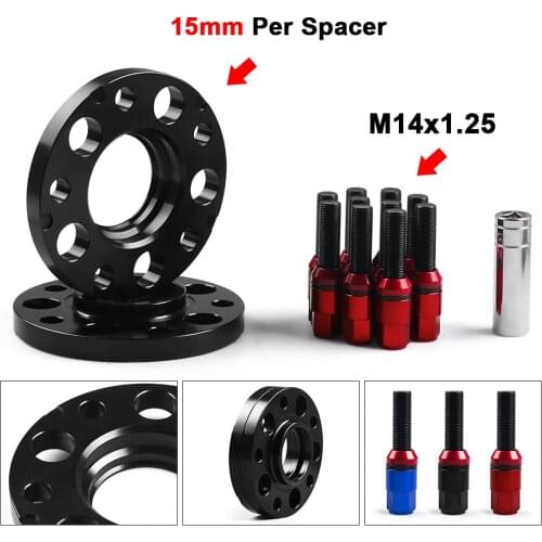 15mm 72.56mm 5x120mm Hubcentric Wheel Spacers M14x1.25 Tapered Bolts For BMW F Series F10 F12 F13 F01 F02 F30