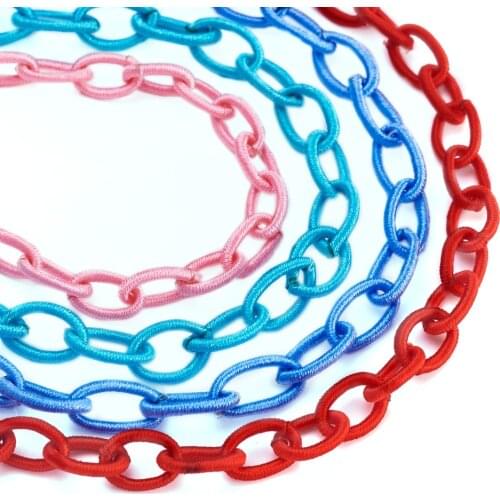 20Strands Oval Elastic Thread Chains Nylon Cord String Rope Cross Cable Chains for Jewelry Making Earrings Bracelet DIY Supplies