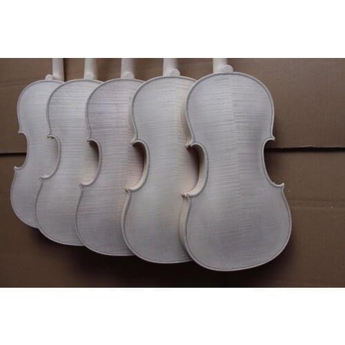 5pcs 4/4 unfinished violin flame maple back Russian spruce top Hand made