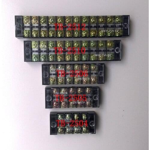 5pcs/lot TB Terminal Block TB-2512 Panel Mounted Terminal Connector 600V 25A 12 Position