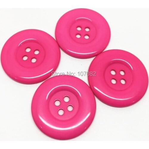 50pcs 35mm Fuchsia Pink Large Resin Buttons Round Tire Garment Bag Accessories Coat Button