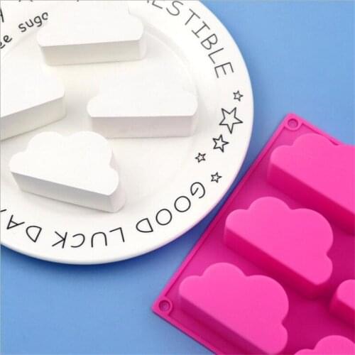 6 Holes Cloud Soap Molds DIY Silicone Mold For Pudding Pastry Baking Handmade Soap Forms Candle Tools Jelly Cake Crafts