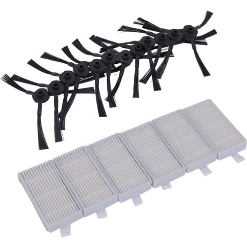 12x side brush 6x HEPA Filter kit for CHUWI ilife v5s v5 x5 ilife V3s v3s pro v3l v5s pro v50 robot vacuum cleaner parts