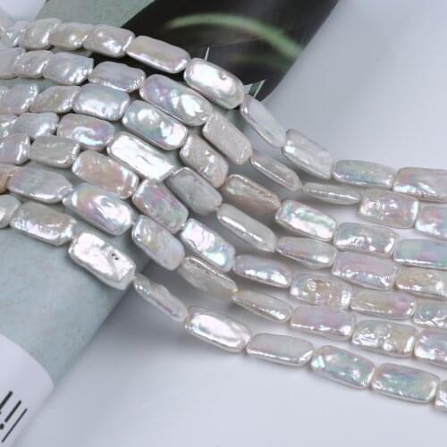 10*20mm Rectangle Shape Natural Real Freshwater Pearl Beads String