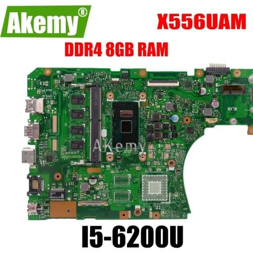 DDR4 X556UAM laptop motherboard For Asus X556U X556UV X556UQ X556UQK mainboard Test original motherboard DDR4 8GB RAM I5-6200U
