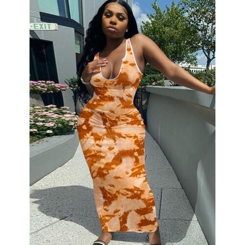 Elastic Hight Breathable Comfortable Tank Dress Women Sexy Sleeveless Deep V Neck Skinny Dress Summer Ribbed Birthday Vestidos