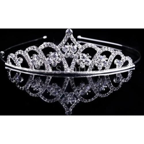 Hot Crystal Rhinestone Princess Wedding Bridal Pageant Prom Silver Tiara Crown