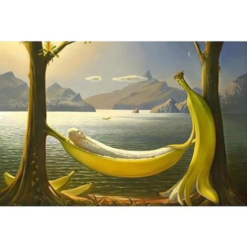 DIY 5D Diamond Painting Abstract Banana for Adults Bimkole Paint with Diamonds Arts Supply Canvas Craft Bedroom Wall Decor